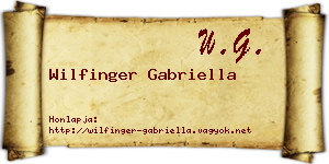 Wilfinger Gabriella névjegykártya